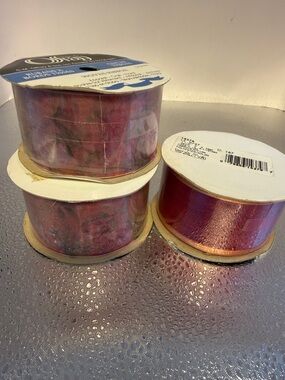 Sheer Pink Craft Ribbon Roll - Vibrant Pink Accent